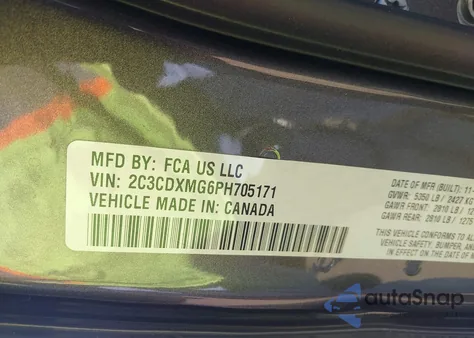 2023 Dodge Charger Gt Awd z USA, uszkodzony, nr VIN 2C3CDXMG6PH705171